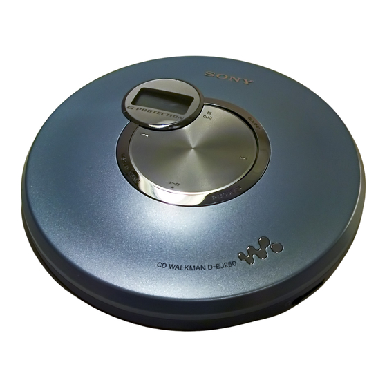 Sony WALKMAN D-EJ250 Bedienungsanleitung