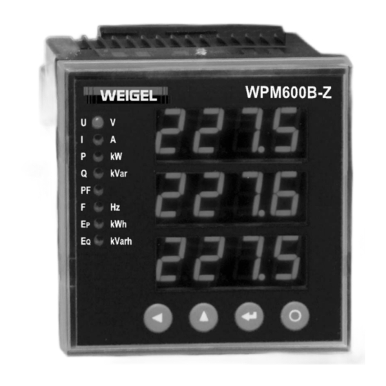 Weigel WPM 600 B-Z Betriebsanleitung