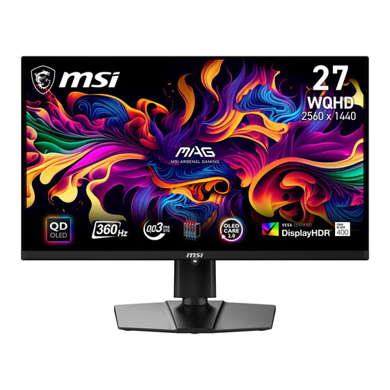 MSI MAG 271QPX QD-OLED E2 Benutzerhandbuch