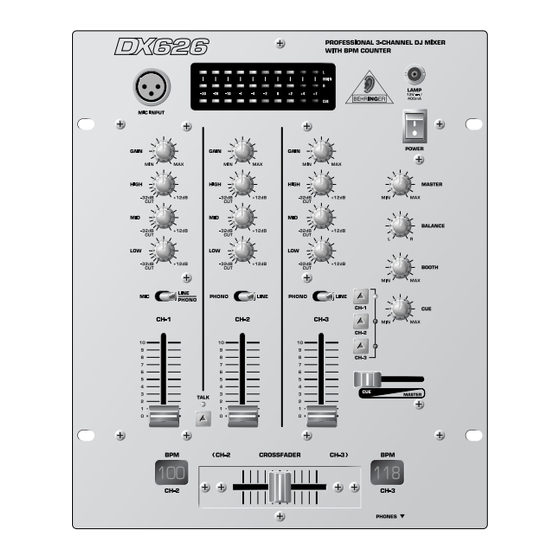 Behringer DX626 Bedienungsanleitung