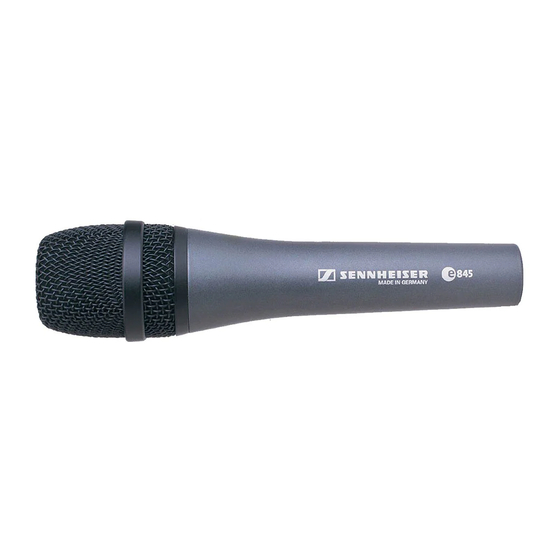 Sennheiser e 845 Bedienungsanleitung