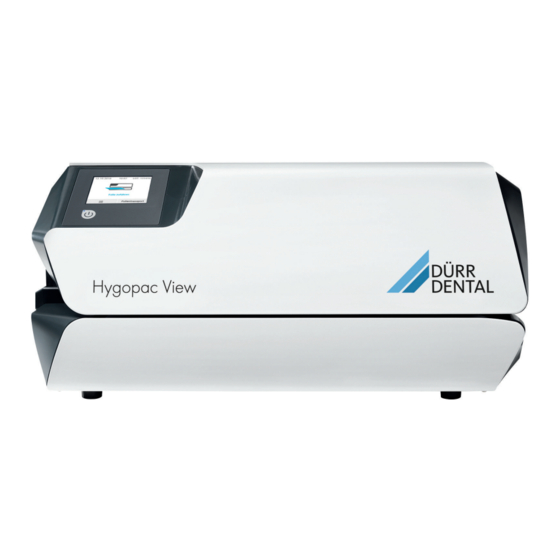 Durr Dental Hygopac View Montage- Und Gebrauchsanweisung