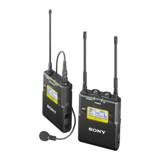 Sony UWP-D11 Bedienungsanleitung