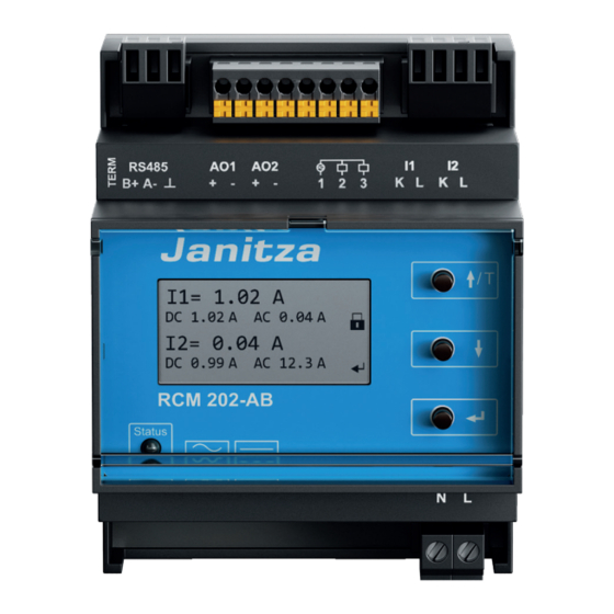 janitza RCM 202-AB Funktionsbeschreibung