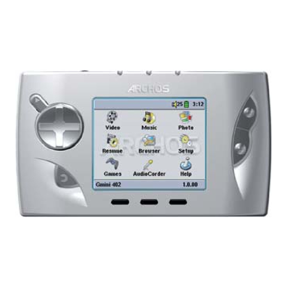 Archos Gmini402 Benutzerhandbuch