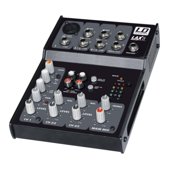 LD Systems LAX 5 Bedienungsanleitung