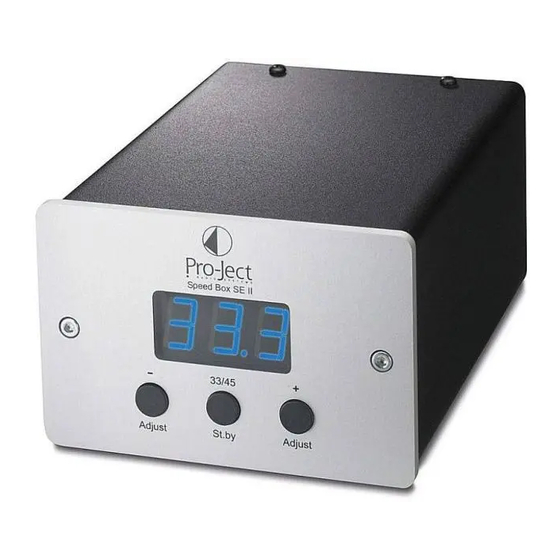 Pro-Ject Audio Systems Speed Box SE II Handbücher