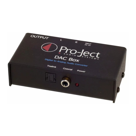 Pro-Ject Audio Systems DAC Box TV Bedienungsanleitung