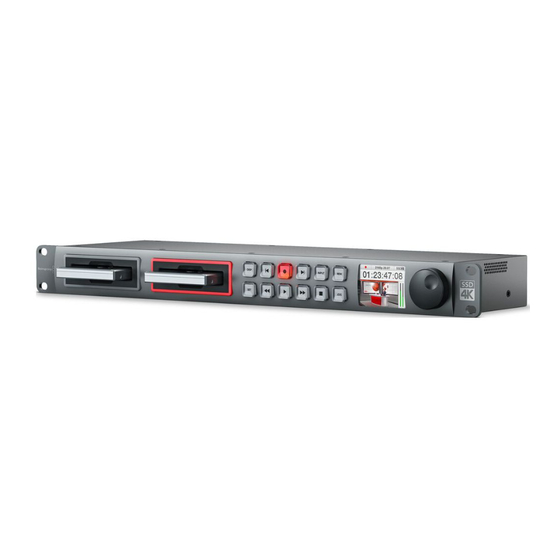 Blackmagic Design HyperDeck Installations- Und Bedienungsanleitung
