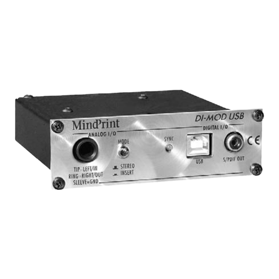 MINDPRINT DI-MOD USB Bedienungsanleitung