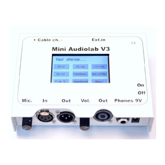OPTOGATE Mini Audio Lab V3 Gebrauchsanweisung