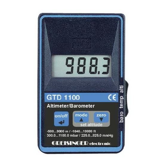 GREISINGER GTD 1100 Bedienungsanleitung