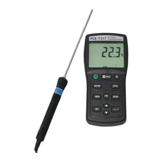 PCE Instruments PCE-T317 Bedienungsanleitung