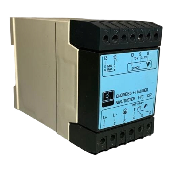 Endress+Hauser nivotester FTC 422 Montage- Und Betriebsanleitung
