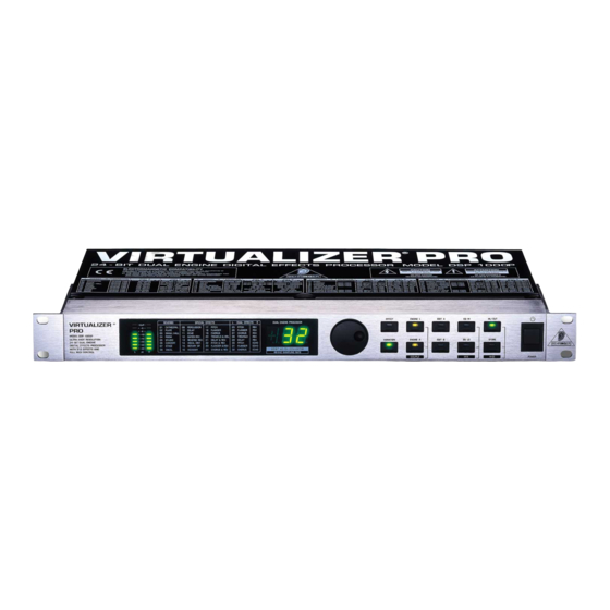 Behringer VIRTUALIZER PRO DSP1000P Bedienungsanleitung