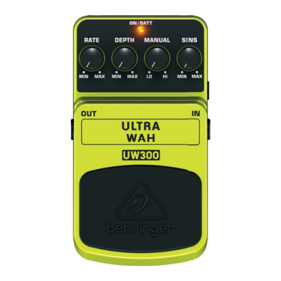 Behringer ULTRA WAH UW300 Bedienungsanleitung