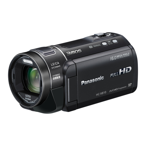 Panasonic HC-X810 Bedienungsanleitung