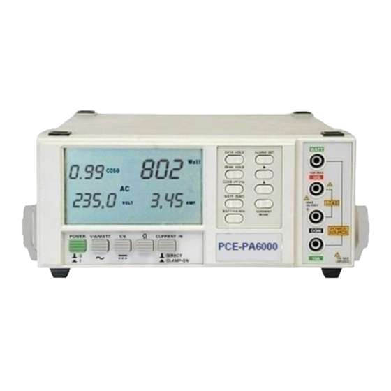 PCE Instruments PA6000 Bedienungsanleitung