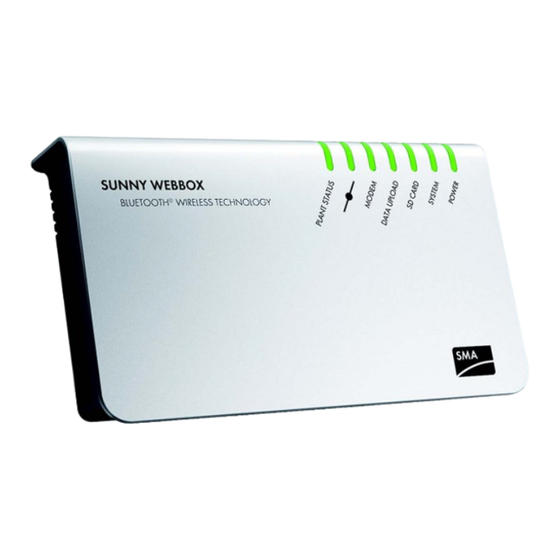 SMA Solar Technology AG SUNNY WEBBOX Bedienungsanleitung