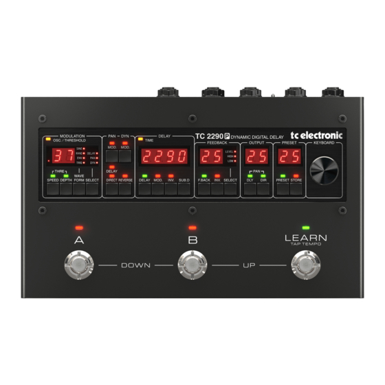 TC Electronic 2290 P DYNAMIC DIGITAL DELAY Schnellstartanleitung