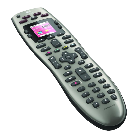 Logitech Harmony 650 Remote Kurzanleitung