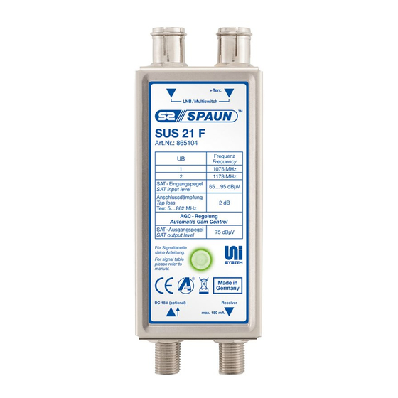 Spaun Electronic SUS 21 F Betriebsanleitung