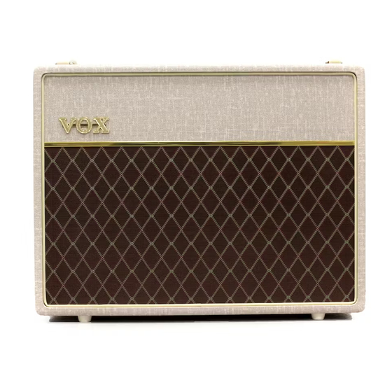 Vox AC30HW2X Bedienungsanleitung