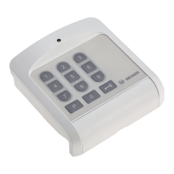 Becker Centronic EasyControl EC513 Montage- Und Betriebsanleitung