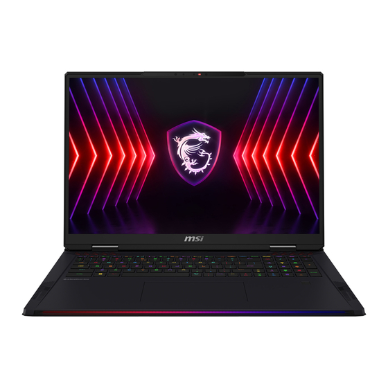 MSI Raider 18 HX A14VIG Bedienungsanleitung