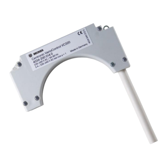 Becker Centronic VarioControl VC320 Montage- Und Betriebsanleitung