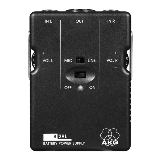 AKG Acoustics B 29 L Bedienungshinweise