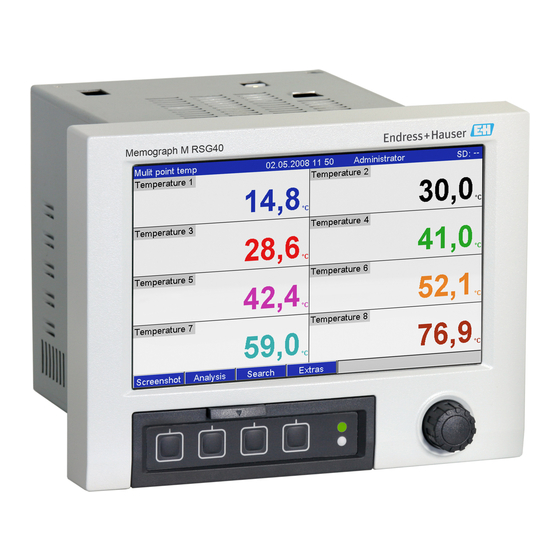 Endress+Hauser Graphic Data Manager RSG40 Memograph M Zusatzanleitung