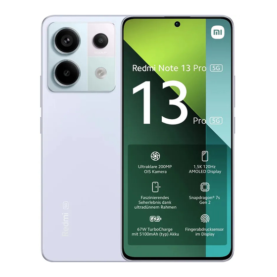 Xiaomi Redmi Note 13 Pro 5G Kurzanleitung