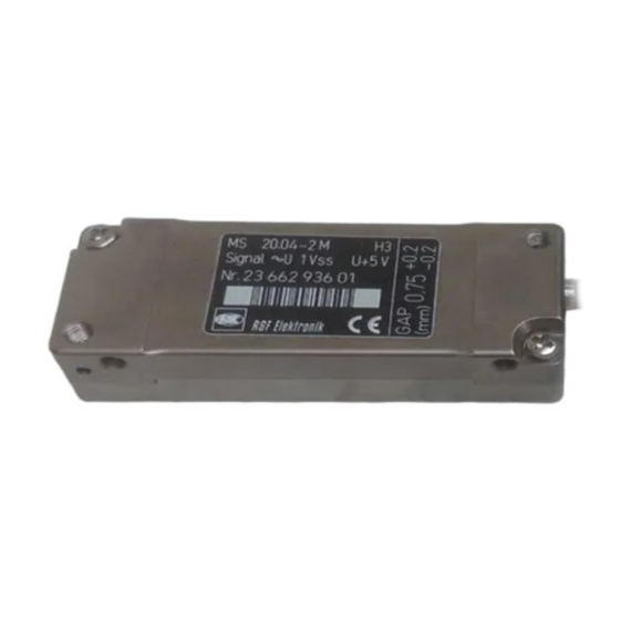 RSF Elektronik MS 20 GS Montageanleitung