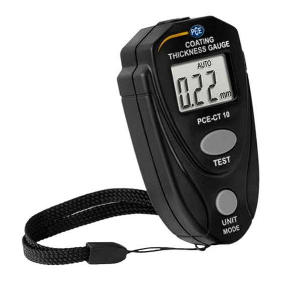 PCE Instruments PCE-CT 10 Bedienungsanleitung