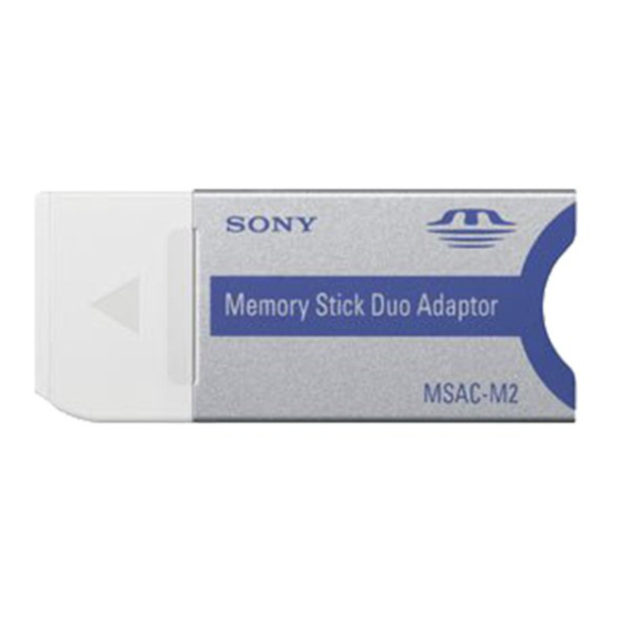 Sony Memory Stick Duo Adapter MSAC-M2 Handbücher