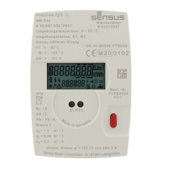 Xylem Sensus PolluCom F/S C Installation Und Betriebsanleitung