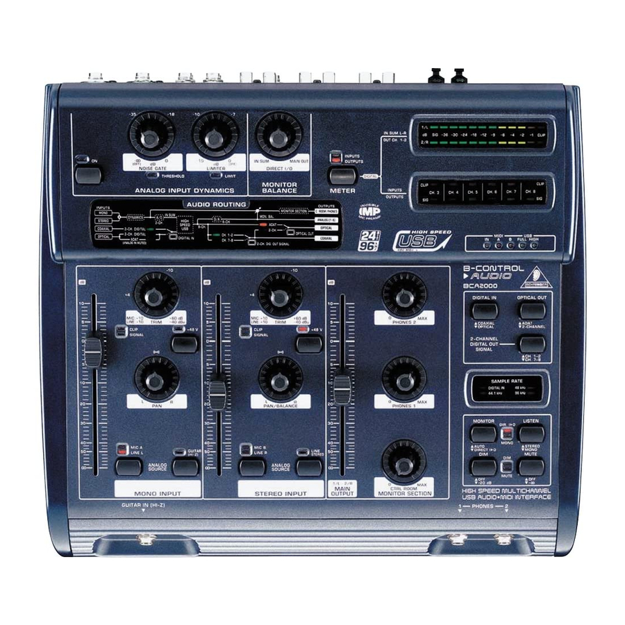 Behringer BCA2000 Bedienungsanleitung