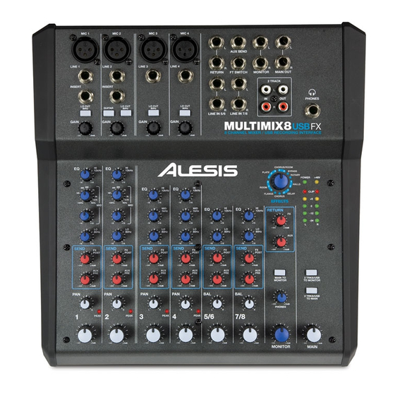 Alesis MultiMix 8 USB Bedienungsanleitung