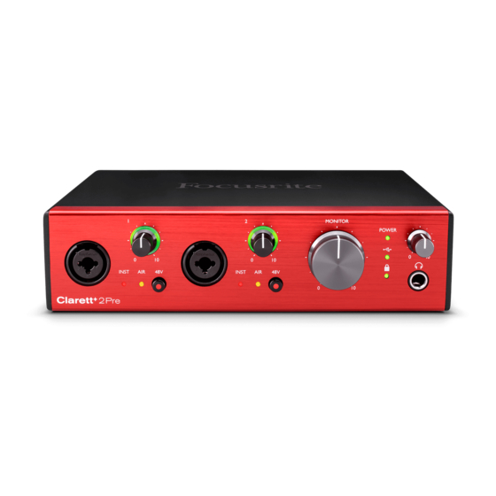 Focusrite clarett 2 pre Bedienungsanleitung