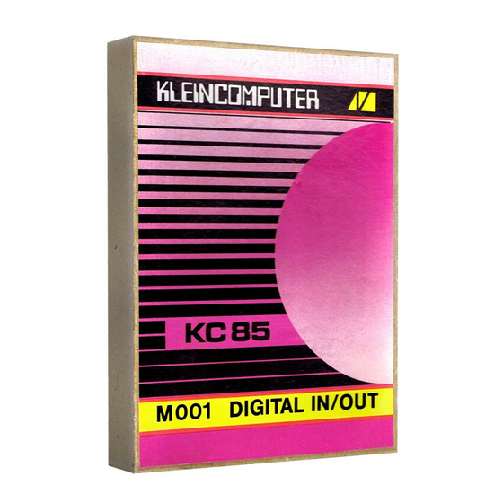 Kleincomputer KC 85 M001 DIGITAL IN/OUT Beschreibung