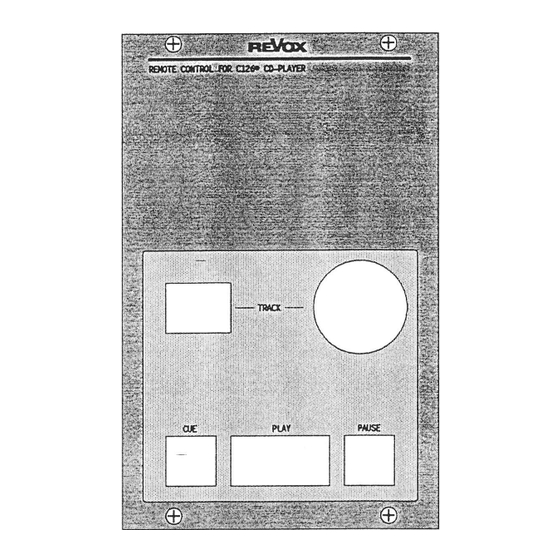 Revox C126 Bedienungsanleitung