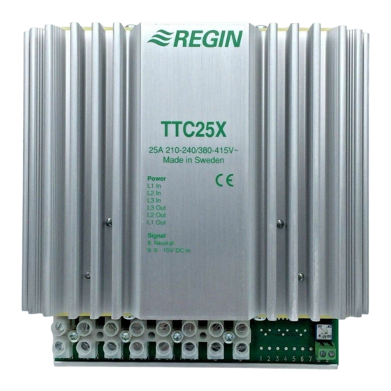 Regin TTC25X Bedienungsanleitung