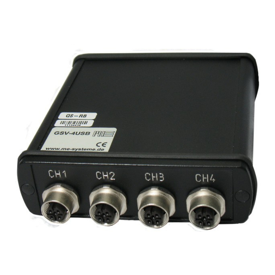 ME-Messysteme GSV-4USB Bedienungsanleitung