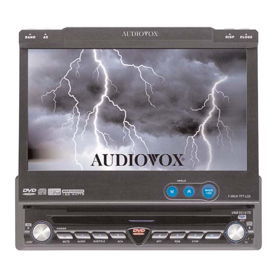 Audiovox MULTIMEDIA RECEIVER VME9310TS Bedienungsanleitung