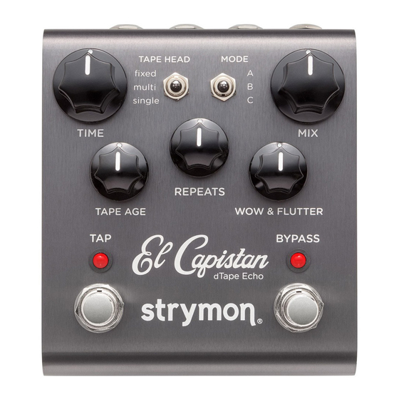 Strymon El Capistan Benutzerhandbuch