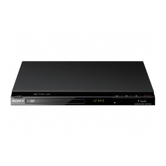 Sony DVP-SR350 Anleitung Für Die Inbetriebnahme