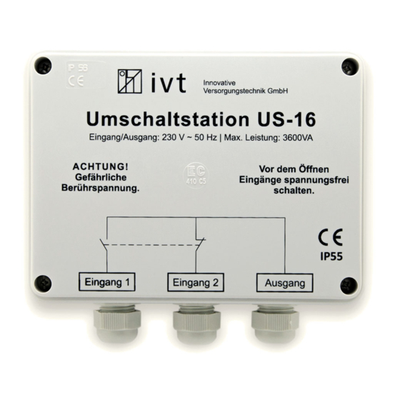 IVT US-16 Bedienungsanleitung