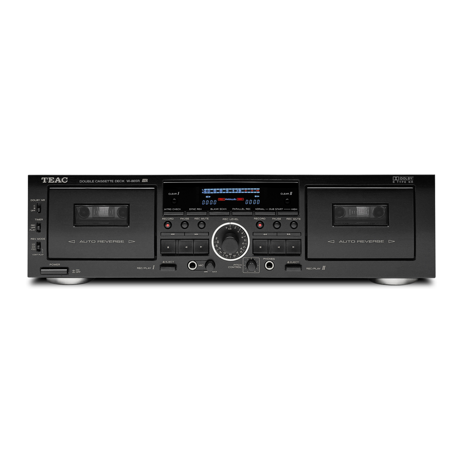 Teac w-865r Bedienungsanleitung