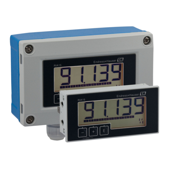 Endress+Hauser RIA15 Betriebsanleitung